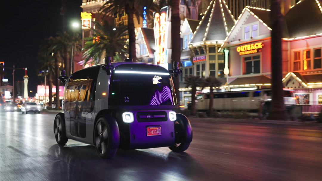 TechDogs-"An Image Depicting A Zoox Robotaxi Riding In Las Vegas"